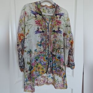 Johnny Was Silk Tunic XS EUC